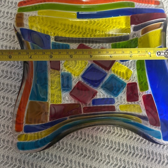 Colorful Mosaic fused Glass Art Plate - Picture 4 of 5